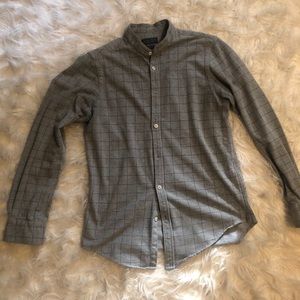 Zara Collarless Button Down Shirt